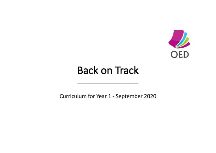 Back on Track Curriculum - Year 1 Curriculum for Children of the Pandemic