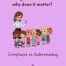 Cartoon picture of children lining up with a teacher to illustrate Compliance vs understanding in relation to behaviour